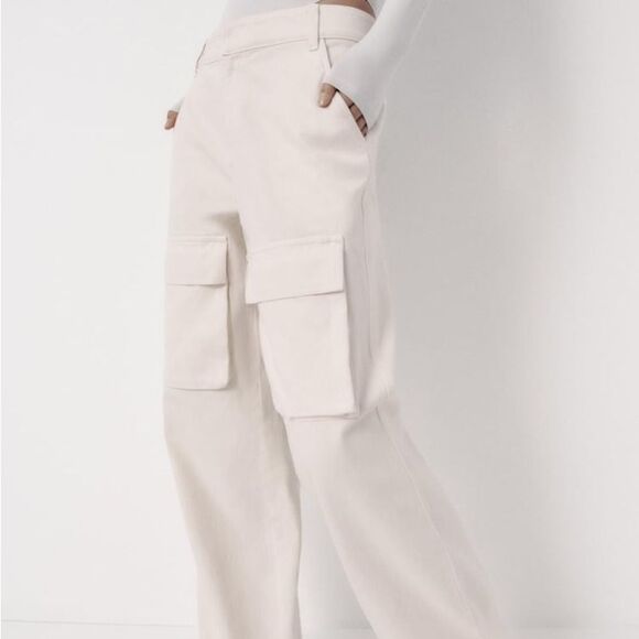 Zara Ecru Cargo Pants New - Picture 12 of 12